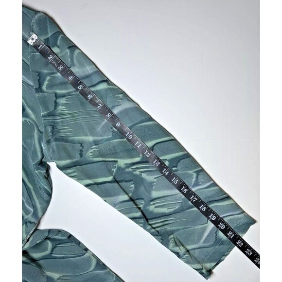 Aliki Yamani Creations Silk Cardigan Womens 2X Open Front Sheer Green Abstract - Picture 7 of 10